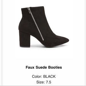 Zip Faux Suede Ankle Boots